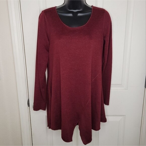 Soft Surroundings burgundy knit long sleeve tunic top xs - Picture 1 of 5